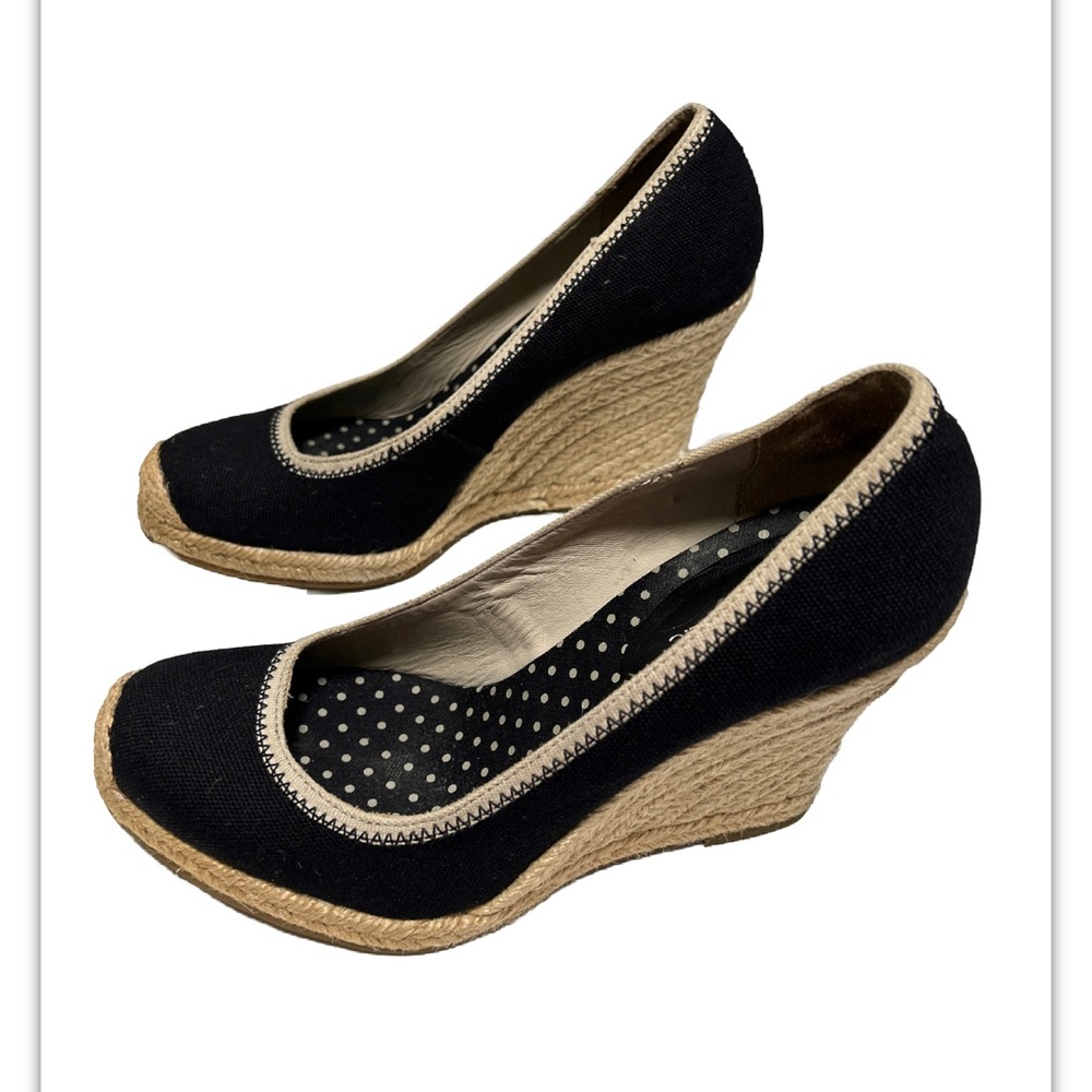 Banana Republic Black Peep Toe Espadrilles/Wedges - Sz 8
